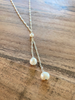 Silver Double Pearl Drop