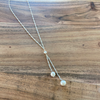 Silver Double Pearl Drop