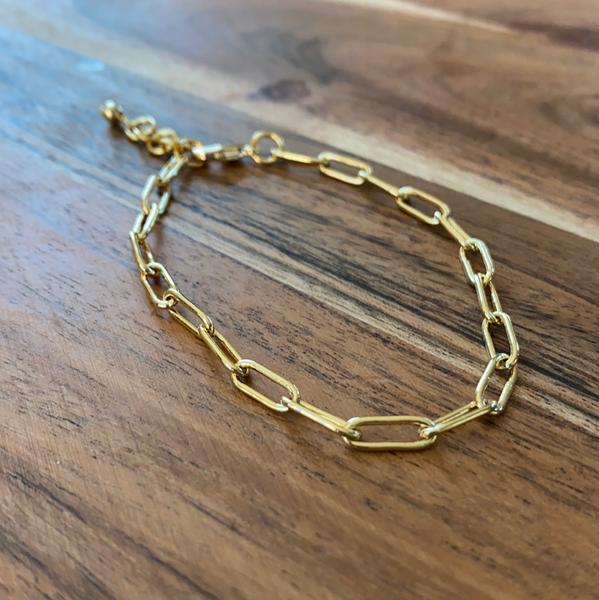 Small Link Paperclip Chain Bracelet