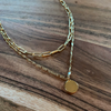 Medallion Paper Clip Layer Necklace