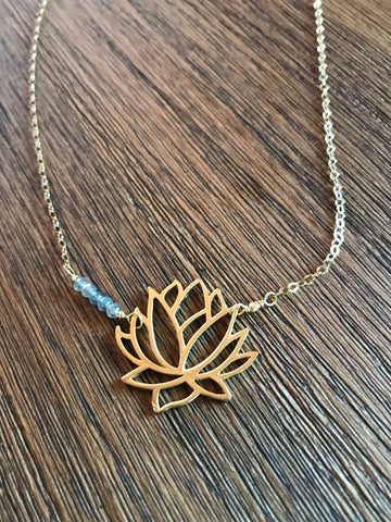 Lotus with Tiny Labradorite