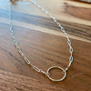 Silver Paperclip Ring Necklace
