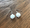 Silver Coin Pearl Drop Earrings