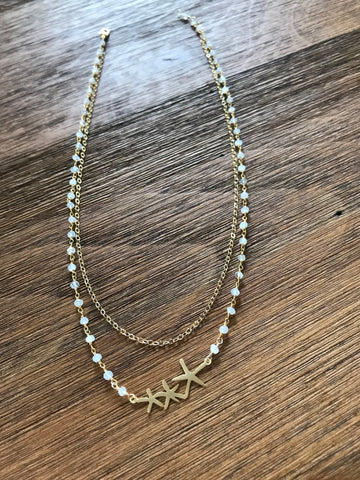 Starfish Moonstone Layered Necklace