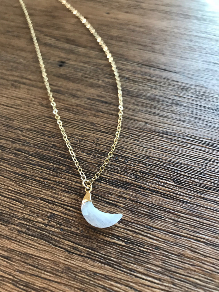 John Apel Diamond Crescent Moon Pendant Necklace - Large