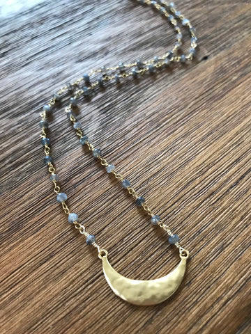 Horizontal Crescent Moon Necklace