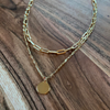 Medallion Paper Clip Layer Necklace