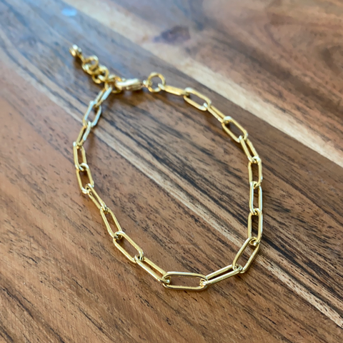 Gold Paper Clip Bracelet