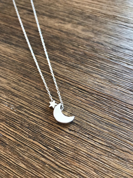 Dainty Moon & Star Necklace