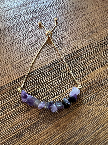 Amethyst stacked bracelet