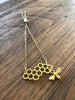 Gold Honeycomb Bee Bracelet