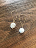 Gold Coin Pearl Loop Drop Earrings