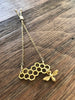 Gold Honeycomb Bee Bracelet