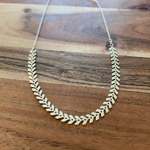 Silver Chevron Arrow Necklace