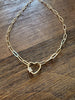 Heart Carabiner Paperclip Necklace