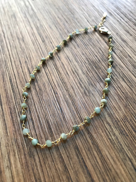 Green Agate Anklet