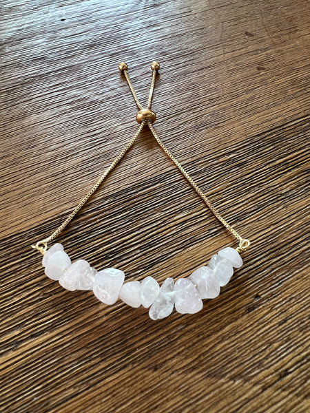 Rose quartz stacked bracelet