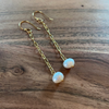 Paper Clip Pearl Drop Earrings