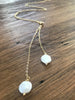 Double Coin Pearl Slide Necklace