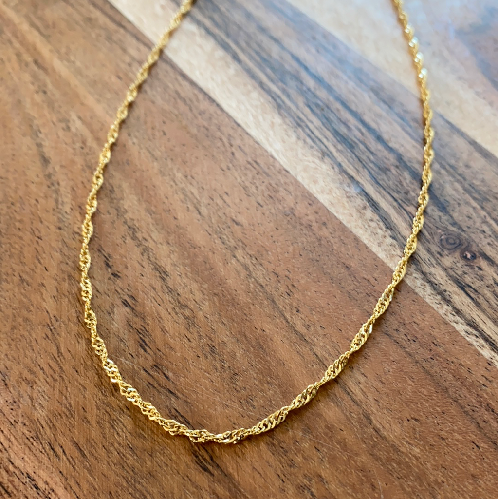 Twisted Gold Rope Necklace