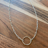 Silver Paperclip Ring Necklace